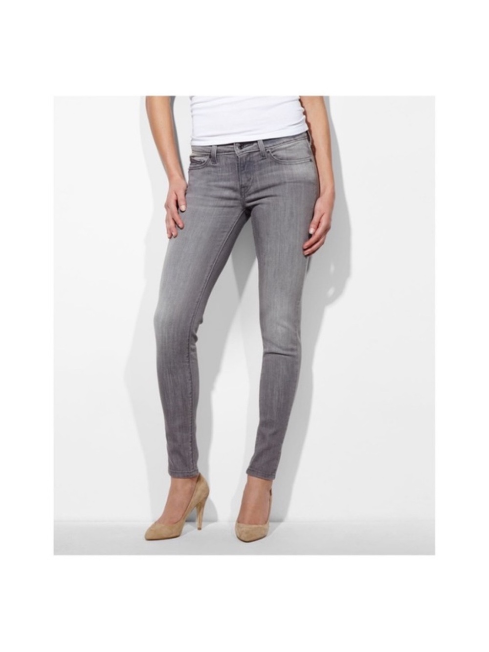 Levi Skinny Jeans Gray Waist 29 Length 30